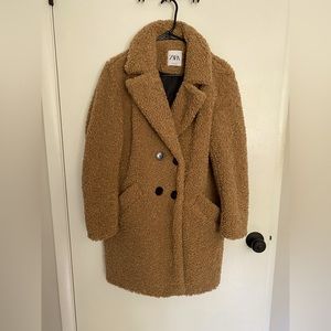 Zara teddy bear pea coat